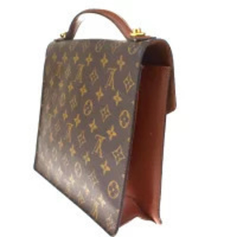 Louis Vuitton Monceau Top Handle Bag Monogram Leather Brown - Picture 4 of 9